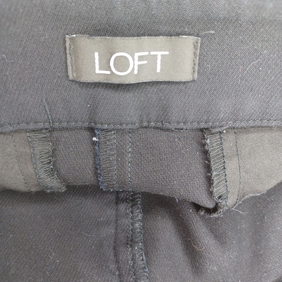 Loft High Waist Curvy Skinny Black Pants with Gold Button Accents - Picture 9 of 10